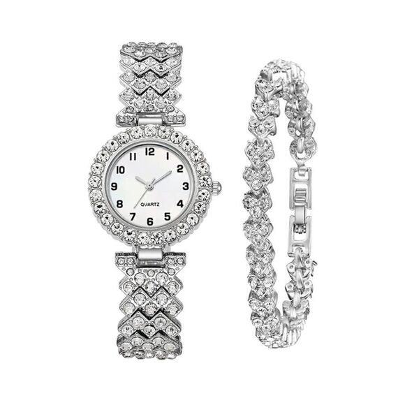 Silver Watch and Tennis Bracelet Set - Picture 2 of 5